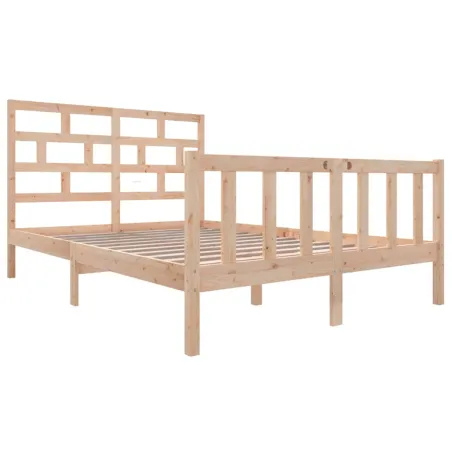 Cadre de lit sans matelas bois massif 120x200 cm