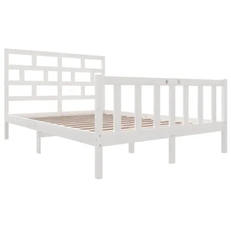 Cadre de lit sans matelas blanc bois massif 120x200 cm