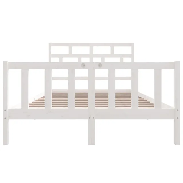Cadre de lit sans matelas blanc bois massif 120x200 cm