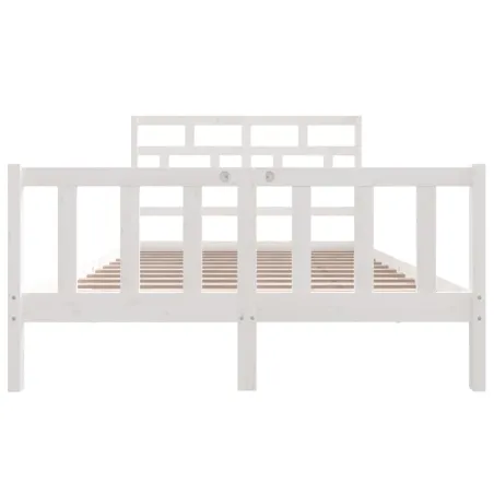 Cadre de lit sans matelas blanc bois massif 120x200 cm