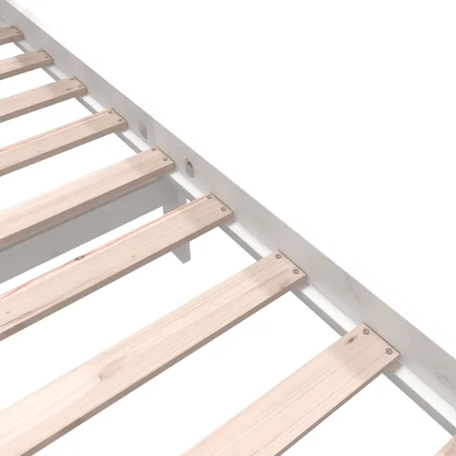 Cadre de lit sans matelas blanc bois massif 120x200 cm