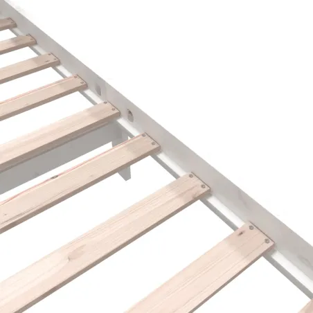 Cadre de lit sans matelas blanc bois massif 120x200 cm