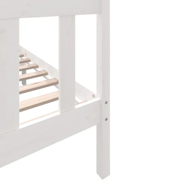 Cadre de lit sans matelas blanc bois massif 120x200 cm