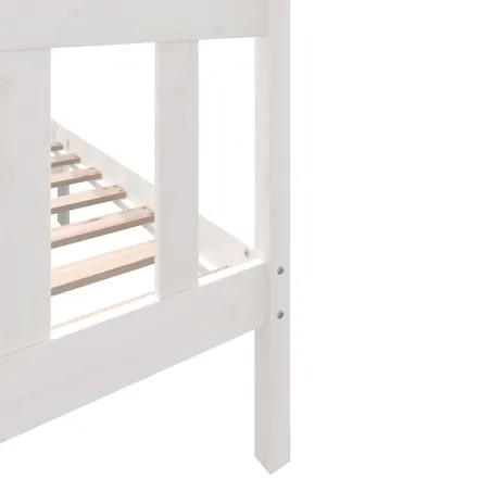 Cadre de lit sans matelas blanc bois massif 120x200 cm