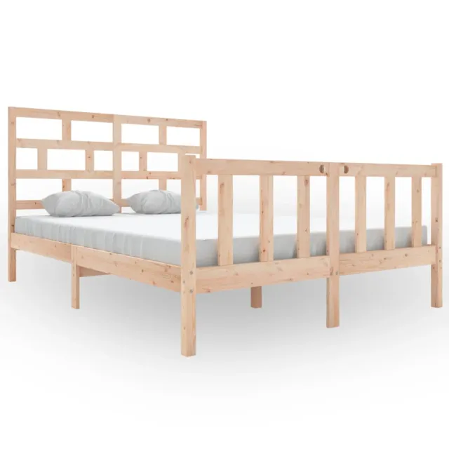 Cadre de lit sans matelas bois massif 140x200 cm