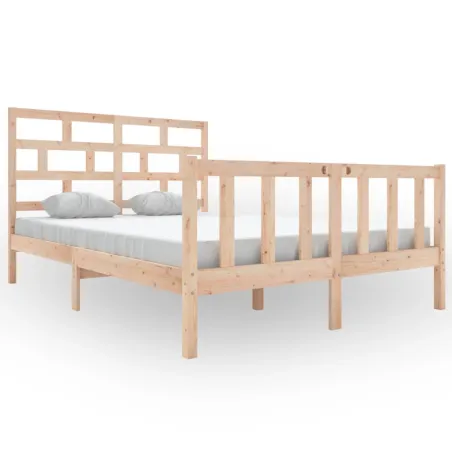 Cadre de lit sans matelas bois massif 140x200 cm
