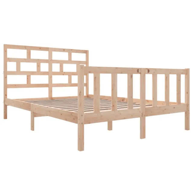Cadre de lit sans matelas bois massif 140x200 cm