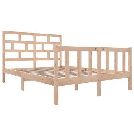 Cadre de lit sans matelas bois massif 140x200 cm