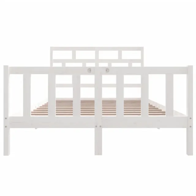 Cadre de lit sans matelas blanc bois massif 140x200 cm