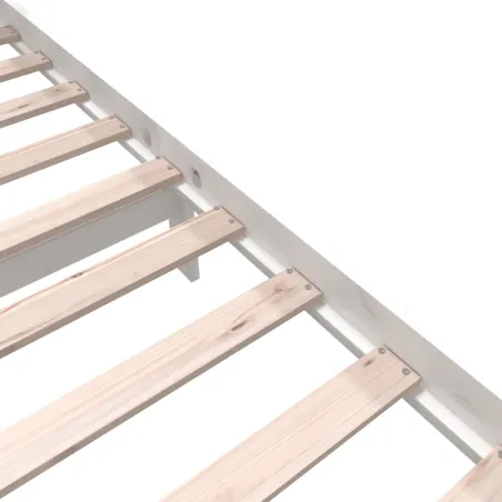 Cadre de lit sans matelas blanc bois massif 140x200 cm