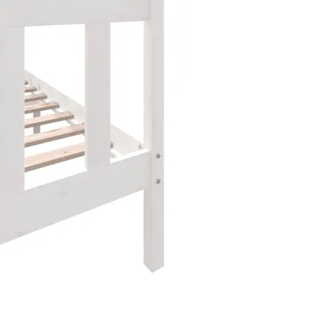 Cadre de lit sans matelas blanc bois massif 140x200 cm