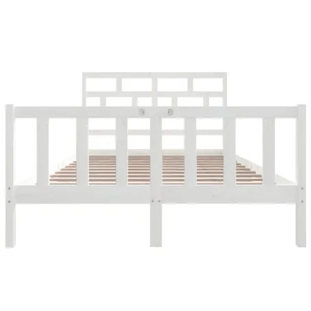 Cadre de lit sans matelas blanc bois de pin massif