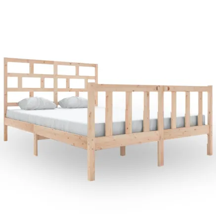 Cadre de lit sans matelas bois massif 160x200 cm 2