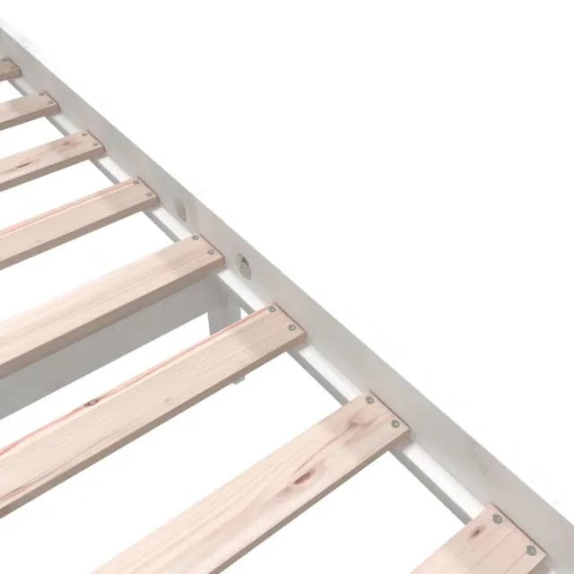 Cadre de lit sans matelas blanc bois massif 160x200 cm