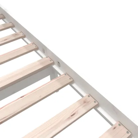 Cadre de lit sans matelas blanc bois massif 160x200 cm