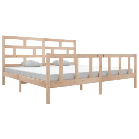 Cadre de lit sans matelas bois massif 200x200 cm