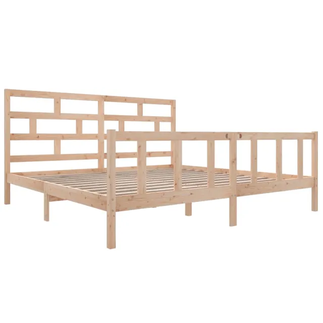 Cadre de lit sans matelas bois massif 200x200 cm