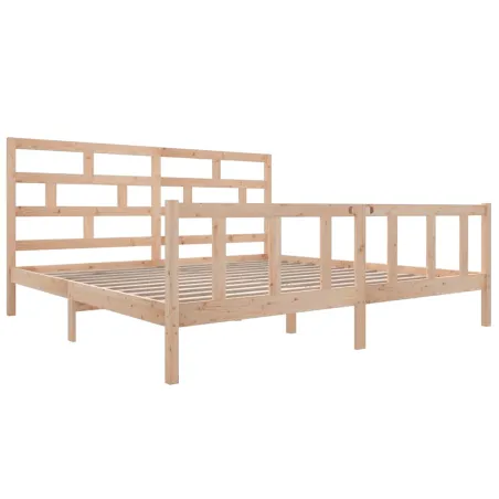 Cadre de lit sans matelas bois massif 200x200 cm