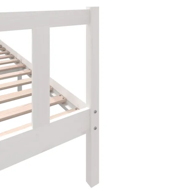 Cadre de lit sans matelas blanc bois massif 200x200 cm