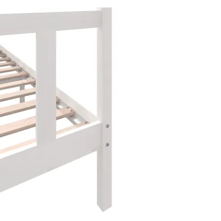 Cadre de lit sans matelas blanc bois massif 200x200 cm