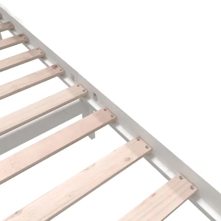 Cadre de lit sans matelas blanc bois massif 200x200 cm