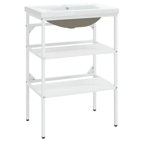 Cadre de lavabo de salle de bain vasque à encastrer Blanc Fer