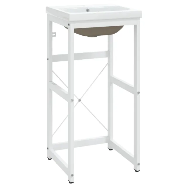 Cadre de lavabo de salle de bain vasque à encastrer Blanc Fer