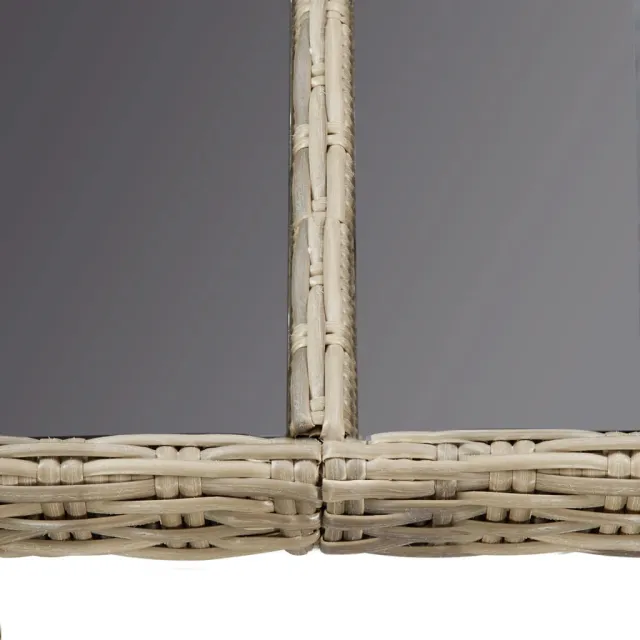 Table à manger Marron 200x100x74 cm Verre et résine tressée