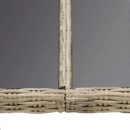 Table à manger Marron 200x100x74 cm Verre et résine tressée