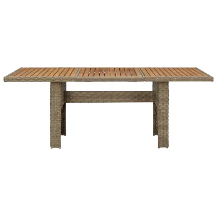 Table à manger de jardin Marron 200x100x74 cm Résine tressée 2