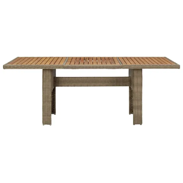 Table à manger de jardin Marron 200x100x74 cm Résine tressée