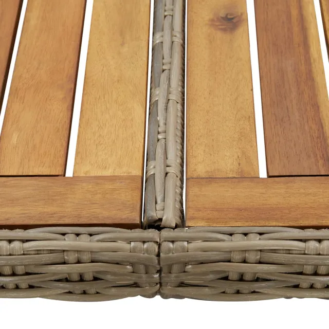 Table à manger de jardin Marron 200x100x74 cm Résine tressée