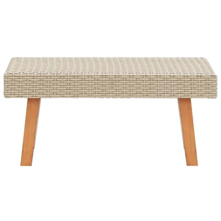 Table basse de jardin Résine tressée Beige 2