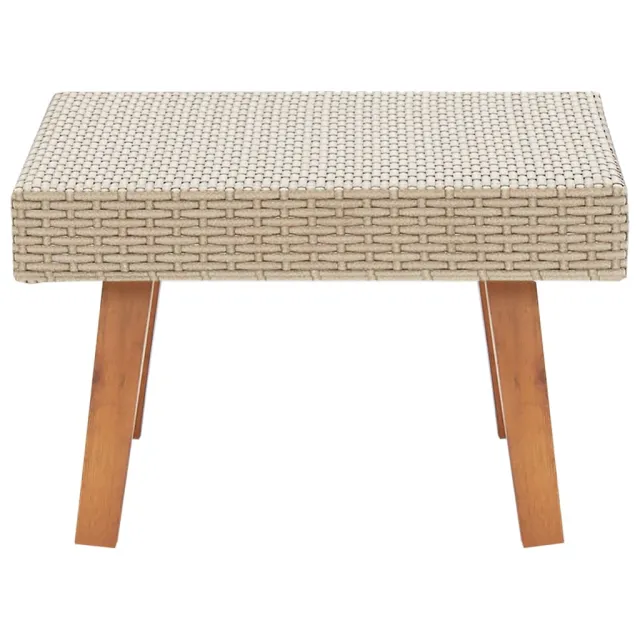 Table basse de jardin Résine tressée Beige