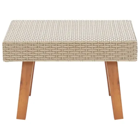 Table basse de jardin Résine tressée Beige