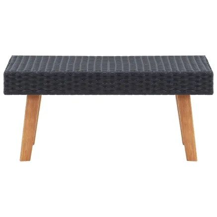 Table basse de jardin Résine tressée Noir 2