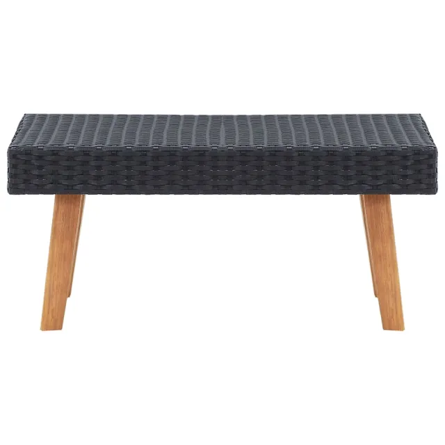 Table basse de jardin Résine tressée Noir