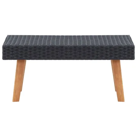 Table basse de jardin Résine tressée Noir