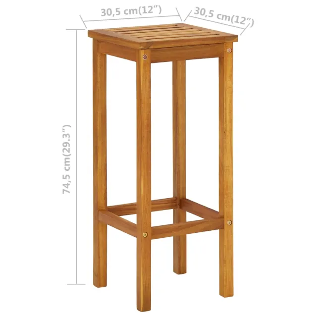 Ensemble de bar de balcon 3 pcs Bois d'acacia solide