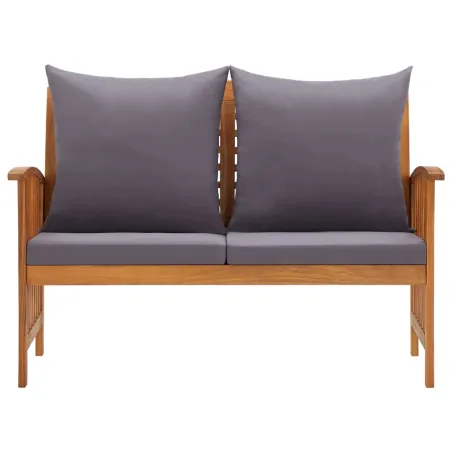 Banc de jardin avec coussins 119 cm Bois solide d'acacia