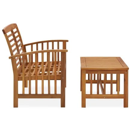 Salon de jardin 2 pcs Bois d'acacia solide 2