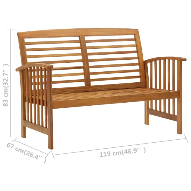 Salon de jardin 2 pcs Bois d'acacia solide