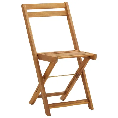 Ensemble de bistro pliable 3 pcs et coussins bois acacia solide