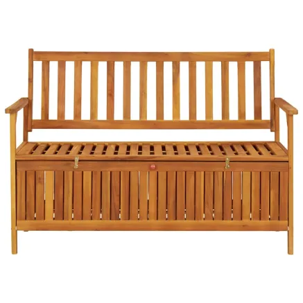 Banc de rangement de jardin 120 cm bois d'acacia solide 2