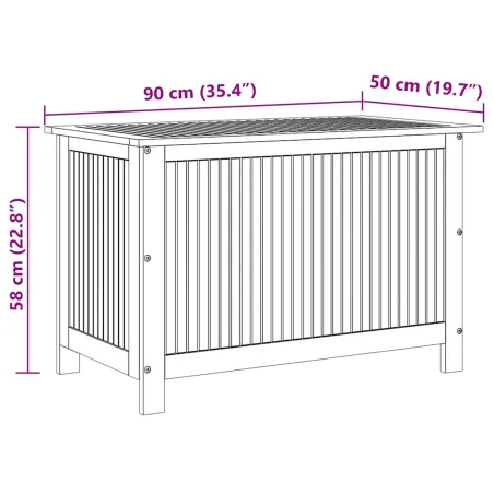 Boîte de rangement de jardin 90x50x58 cm bois d'acacia massif