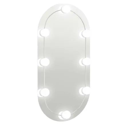 Miroir avec éclairage LED 80x40 cm Verre Ovale 2