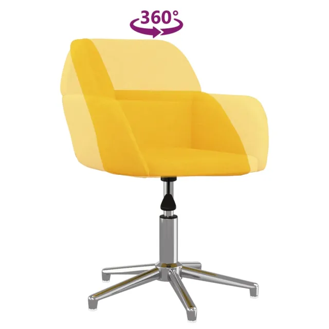 Chaises pivotantes à manger lot de 2 jaune moutarde tissu