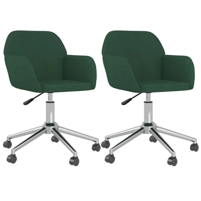 Chaises pivotantes à manger lot de 2 vert foncé tissu