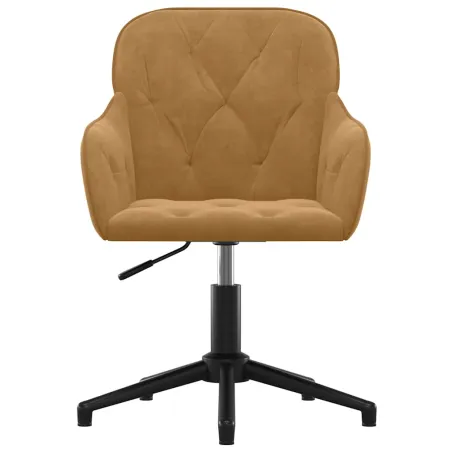 Chaises pivotantes à manger lot de 2 Marron Velours