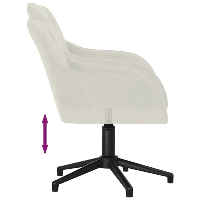 Chaises pivotantes à manger lot de 2 Crème Velours